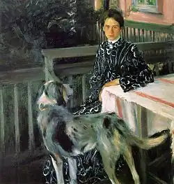 Yulia Kustodieva, the painter's spouse, 1903