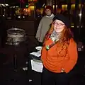 Young people worked on municipal elections and distributed lentil soup in front of the Lasipalatsi Palace in Helsinki at an event organized by the Vasemmistonuoret (Left Youth).