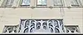 Art deco ornamentation over a window
