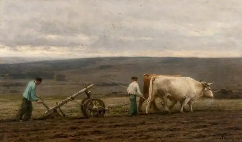 Ploughing with Oxen by Léon Lhermitte