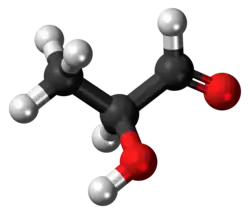 Ball-and-stick model of L-lactaldehyde
