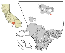 Location of Littlerock in Los Angeles County, California.