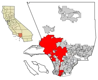 Location in Los Angeles County & the state of California