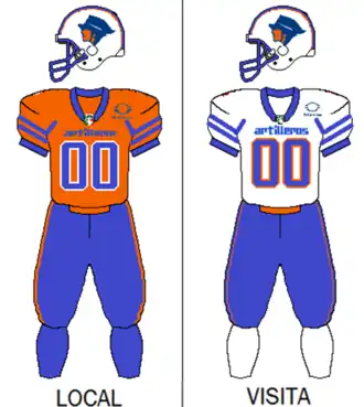 Artilleros de Puebla uniforms