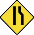 Road narrows on the right