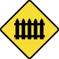 Level crossing with barriers ahead
