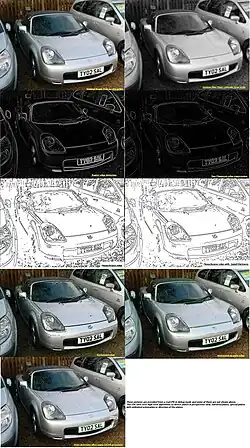 Automatic number-plate recognition processes identifying a vehicle.