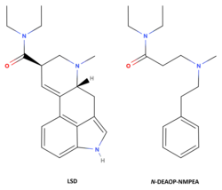 LSD (left) and N-DEAOP-NMPEA (right) structures.​​​