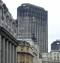 The Stock Exchange Tower in the 1990s before the recladding