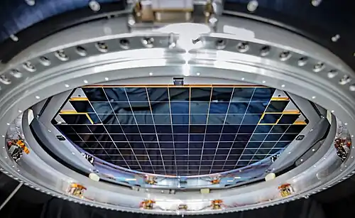 Focal plane of Cam – 60&nbsp;cm (2&nbsp;ft) wide, with 189 sensors to produce 3200-megapixel images[163]