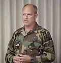 LTC John L. Brackin, Last commander of the 5–206th FA, 1995–1996, and the first commander of the 1–206th FA, 1996–1997.[107]