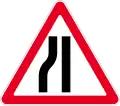 Road narrows on left side