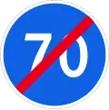 End of 70 km/h minimum speed limit