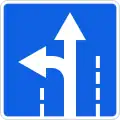 The direction of traffic at the intersection is straight and left