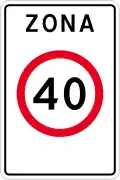 Speed limit zone