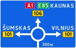 Lithuanian informatory road sign.