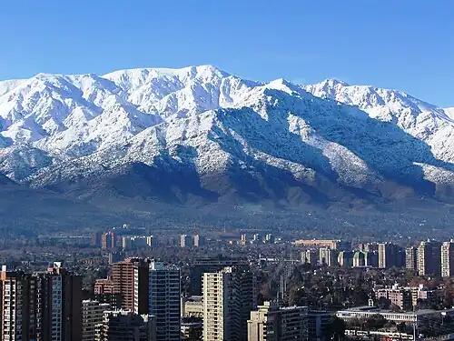 View of Cerro San Ramón from Las Condes