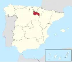 Location of La Rioja in Spain