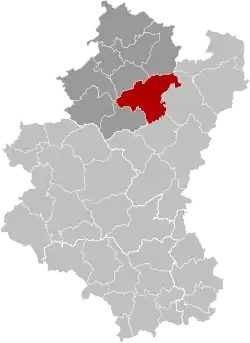 Location of La Roche-en-Ardenne in Luxembourg province