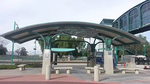 The entrance to Riverside–La Sierra station