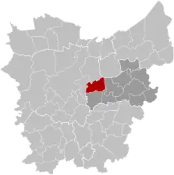 Location of Laarne in East Flanders