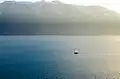 Lake Geneva seen from the vineyards.