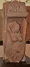 Yakshi with sword, the half-pillar in Mathura.