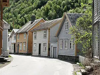 Some old houses in Lærdalsøyri, Lærdal Municipality