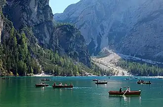 Rowing boats on the lake