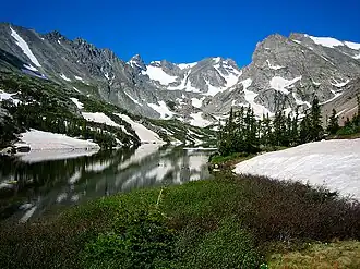 Apache Peak (center) from Lake Isabelle