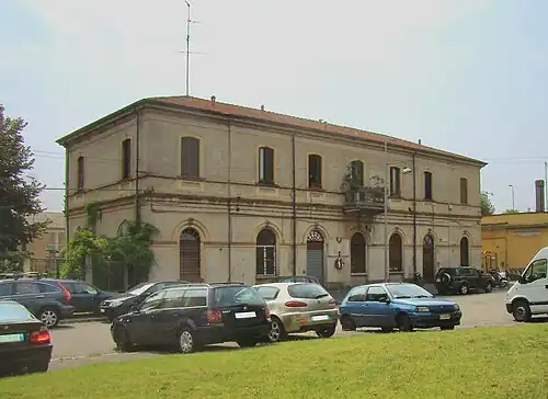 The passenger building of the original station