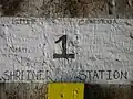 The bridge identification sign inside the bridge
