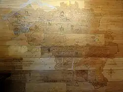 This map is a key to World War I German soldier burial sites in Belgium, located in the entrance block.