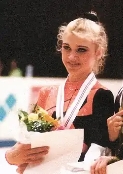 Lukyanenko holds flowers