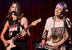 Larkin Poe performing at Hotel Cafe in Los Angeles in 2017