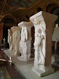 Las Incantadas, a group of Roman sculptures from a portico that once adorned the Roman Forum of Thessalonica, 150–230 AD, marble, Louvre[22]