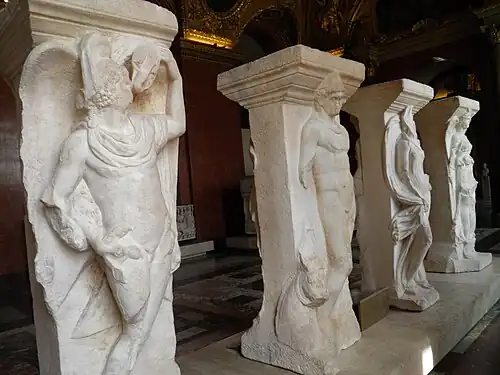 Las Incantadas, sculptures from a portico that adorned the Roman Forum of Thessalonica, 150–230 AD[115]