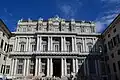 The neoclassical façade on Piazza Umberto I