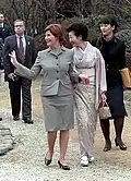 Kiyoko Fukuda and Laura Bush on 18 February 2002.
