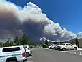 The fire seen from Weed High School on July 5, 2021