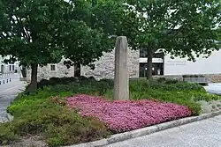 Plourin Menhir : Once a milestone on the Roman road.