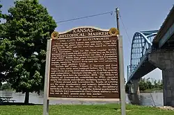 Marker relating the history of Leavenworth.