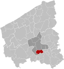 Location of Ledegem in West Flanders