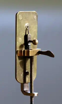 Image 44Replica of Antonie van Leeuwenhoek's microscope of the 1670s (from History of medicine)