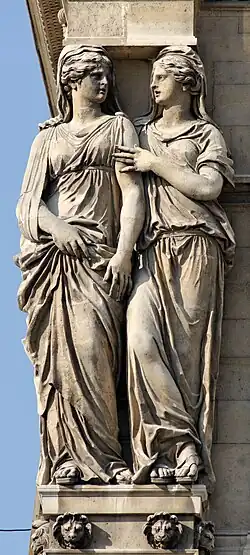 Double Carytides on the Pavillon de l'Horloge of the cour Carrée, Louvre Palace (1639–40)