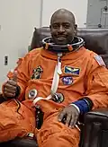 Astronauts have suit-up flight preparations in the building.