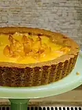 A lemon apricot flower tart
