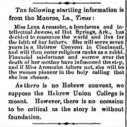 1893 article on Aronsohn