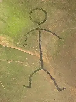 A stick figure at the Leo Petroglyph in the United States
