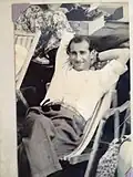 Leon Herzog on ship to Brazil, 1946